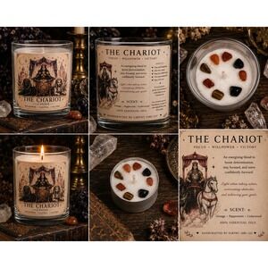 The Chariot Tarot Tea Light Candle Set